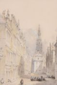 William Frome Smallwood (1806-1834) - A street scene in Brussels Watercolour over graphite  Signed