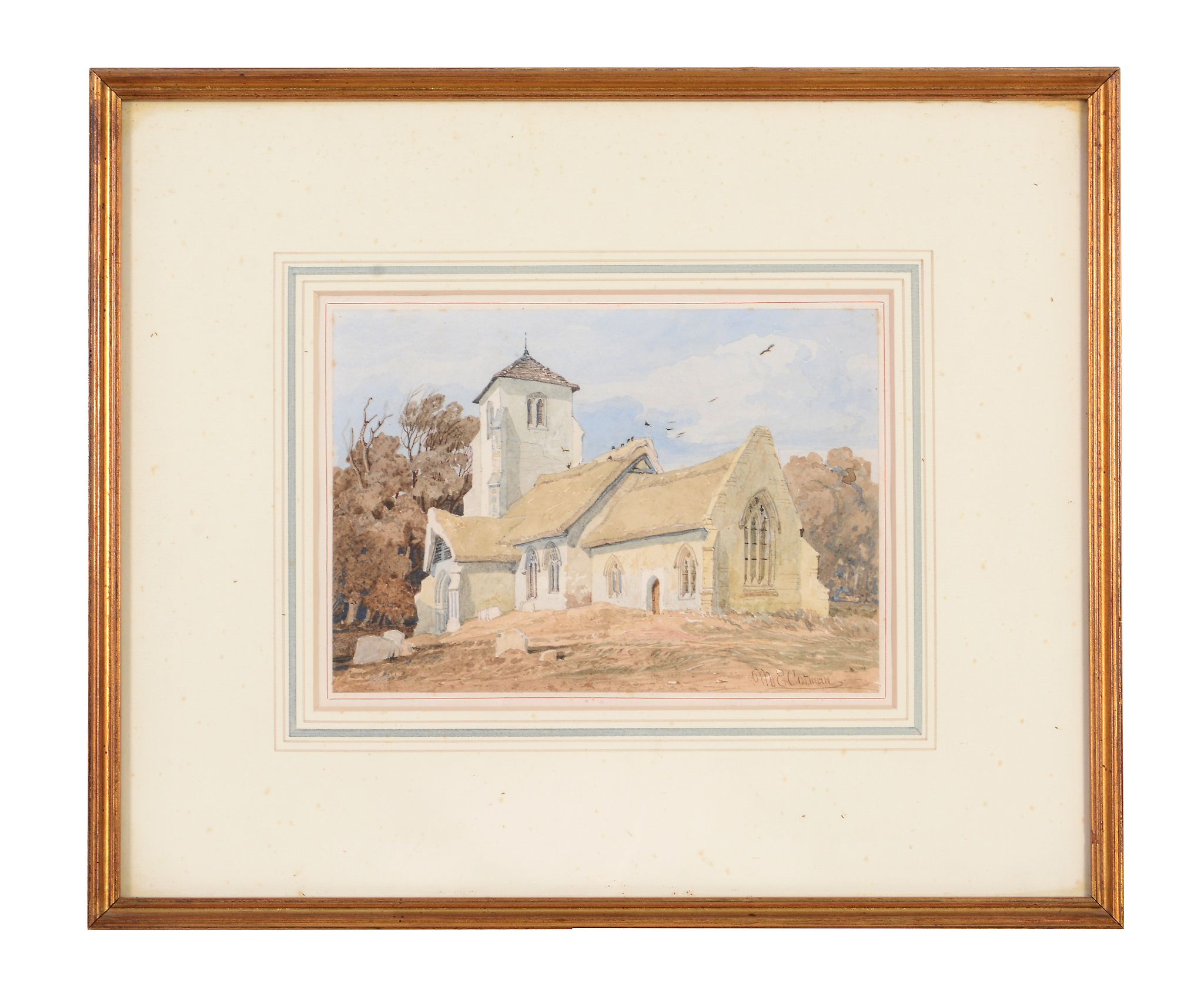 Miles Edmund Cotman (1810-1858) - Hackford Church, Norfolk Watercolour over graphite Signed lower - Image 3 of 3