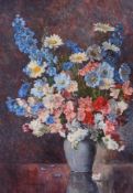 Winifred Jones (1900-?) - Still life of Spring flowers in a vase Watercolour and bodycolour Signed