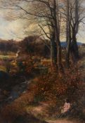 James Hey Davies (1844-1930) - The Brook Oil on canvas Signed lower right 117 x 81 cm. (46 x 32 1/