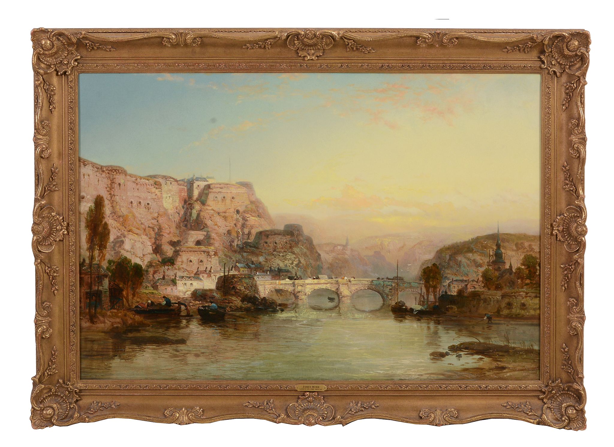 James Webb (1825-1895) - Givet on the Meuse Oil on canvas 63.5 x 94 cm. (25 x 37 in) - Image 2 of 3