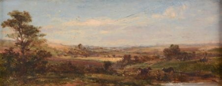 Heywood Hardy (1842-1933) - View near Tewkesbury Oil on panel Signed with initials lower left 8.5