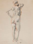 Roland Batchelor (1889-1990) - Nude study ("Back View 2") Point of the brush, watercolour, over