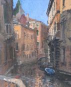 Peter Kuhfeld (b.1952) - A Venetian canal Oil on board Initialled lower right 36 x 33 cm. (14 1/8