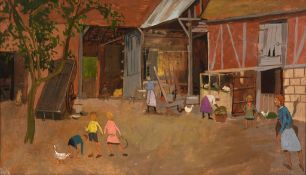 Grégoire Michonze (1902-1982) - The farmyard, Ravenel (Oise) Oil on canvas Signed and dated c