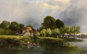 Henry John Boddington (1811-1865) - View of Cleve Mill on the Thames Oil on canvas Signed and dated