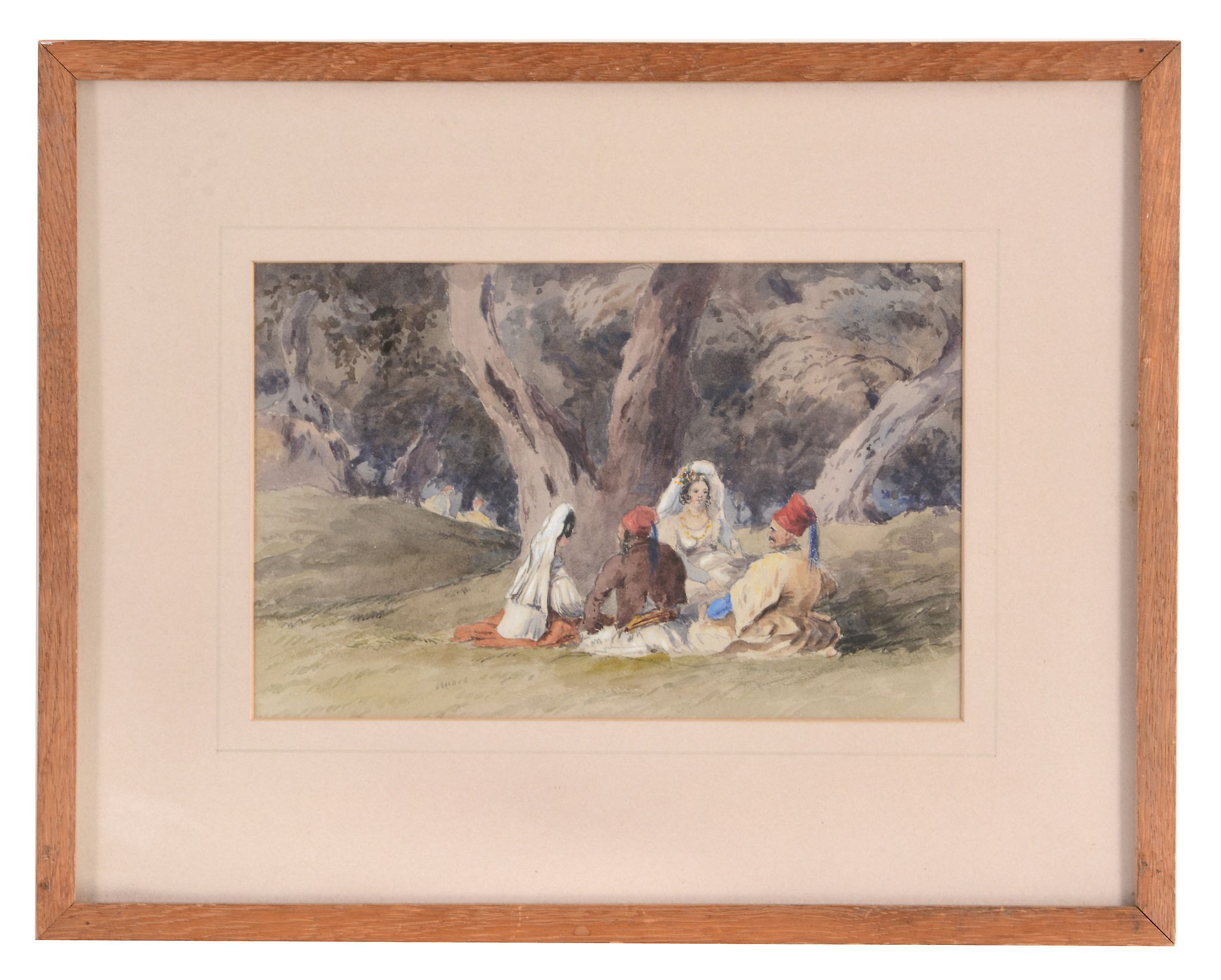 English School (19th Century) - A Turkish picnic Watercolour, heightened with white, over traces - Image 2 of 3