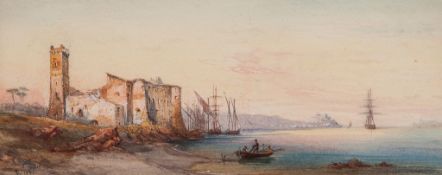 Robert Jobling (1841-1923) - Environs de Cannes Watercolour, over graphite, heightened with white