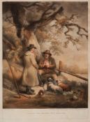 John Raphael Smith (1752-1812) - Shepherd's Meal After George Morland Mezzotint part-printed in
