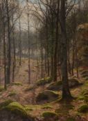 James Watts (1736-1819) - Signs of Spring, Betws-y-Coed wood Oil on canvas Signed lower right Pen
