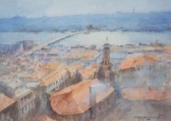 Roy Hammond (b.1934) - Istanbul from the Galata Tower Watercolour and bodycolour over traces of