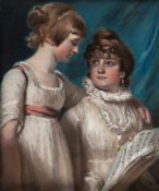 John Raphael Smith (1752-1812) - Double portrait of Elizabeth and Mary Hannah Smith, the artist's