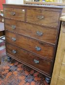 A Victorian mahogany chest of drawers  , with two over three graduated drawers.102cm wide x 123cm