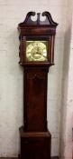 A mahogany and brass mounted striking longcase clock , the movement and dial associated, the dial