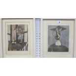 After Picasso Abstract still life and a portrait  Colour prints, a pair 26cm x 20.5cm (2)