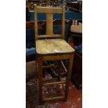 A late Victorian piano stool   and a high chair