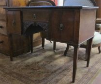 A 19th century mahogany sideboard   the central drawer flanked by two deep drawers 120cm wide