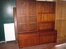 A large hardwood wall cabinet   168cm wide  A John Lewis desk   120cm wide and side cabinet A John