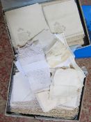 Three boxes of late 19th/early 20th Century table mats and linens