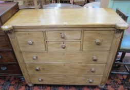A Victorian pine chest of drawers  .130cm wide.