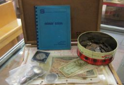A quantity of assorted coins and banknotes   to include a Reichsbanknote (af), One Rupee 'Military