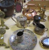 A quantity of assorted metalware,   picture frames etc