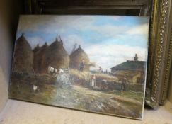 In the manner of Allan Ramsey (Scottish, 1852-1912) Haymakers Oil on board Signed lower left 29cm x