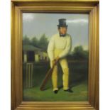 English School (20th Century)  Portrait cricketer  Oil on board Unsigned 39cm x 28cm