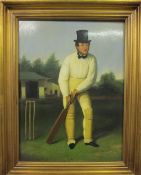 English School (20th Century)  Portrait cricketer  Oil on board Unsigned 39cm x 28cm