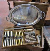 A mahogany cased canteen of Mappin  &  Webb cutlery   for twelve settings complete except one rogue