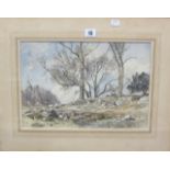 Oliver Hall R.A., R.W.S., R.E. (British 1869-1957) 'Spring Sunshine, among the rocks' Watercolour