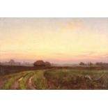 Edward Wilkins Waite (1854-1924) An autumnal landscape at dusk Oil on canvas Signed lower right