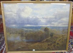 Moxon Cook, Herbert (1844-1920) Panoramic Landscape Watercolour Signed lower right 74cm x 94cm