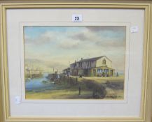 English School (20th Century) 'The Cobb, Lyme Regis' Watercolour Signed indistinctly lower right