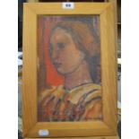 Reg Gammon  (1894-1997) Portrait of a young lady Oil on board Signed lower left 29.5cm x 17cm
