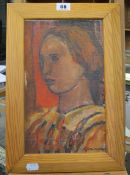 Reg Gammon  (1894-1997) Portrait of a young lady Oil on board Signed lower left 29.5cm x 17cm