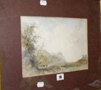 Follower of David Cox 'Harlech Castle North Wales' Watercolour Unsigned 19.5cm x 28cm