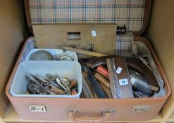 A quantity of tools,   table winders, keys etc