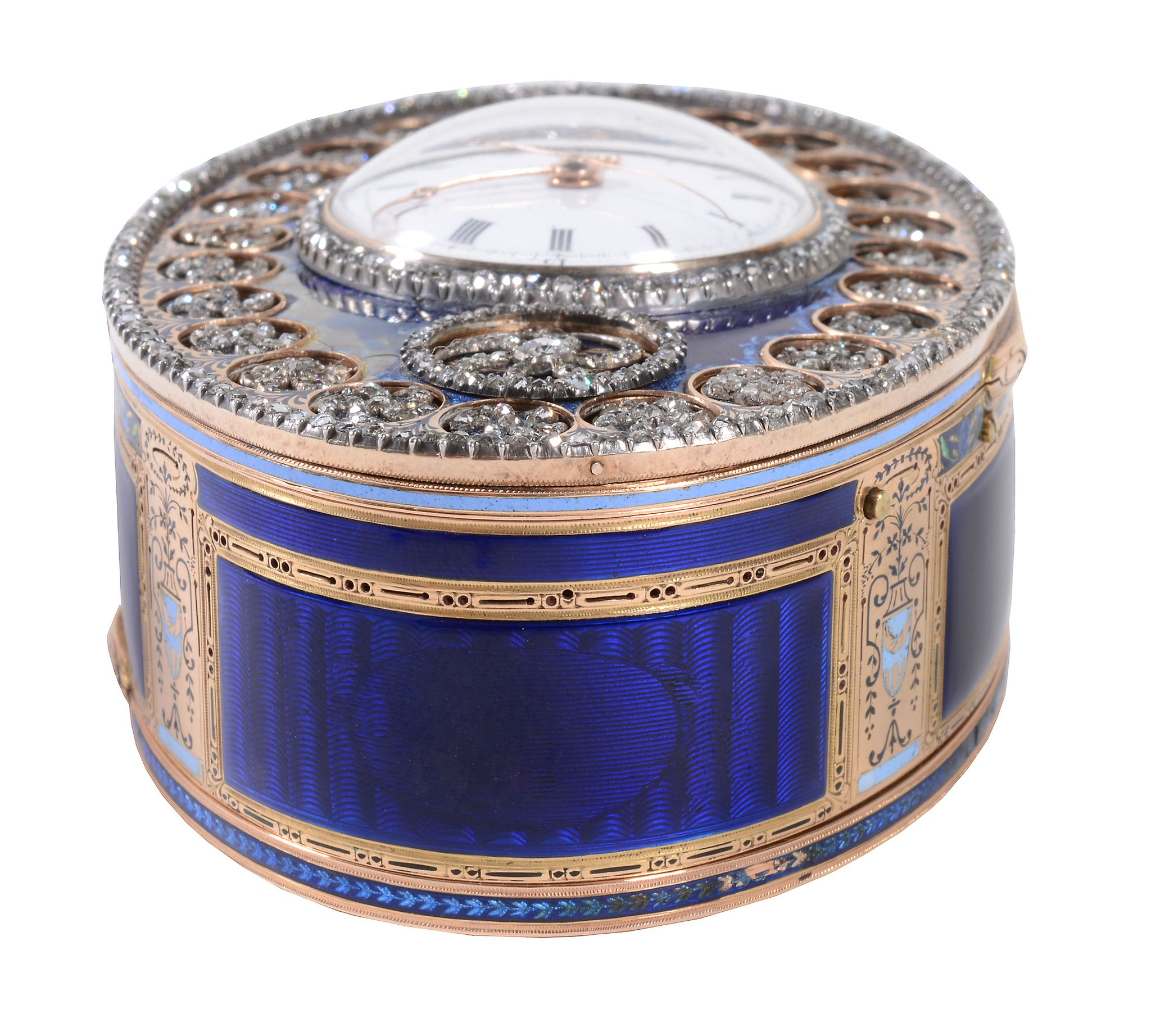 An Important jewelled gold and enamel double-opening oval snuff box with...  An Important jewelled - Image 8 of 26