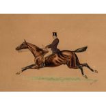George Veal (late 19th century) - A group of four studies of gentleman hunting on horseback