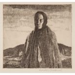 Gerald Leslie Brockhurst (1890-1978) - A Galway Peasant Etching on cream laid paper  Signed in