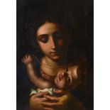Manner of Antonio Allegri, called il Correggio - Maddona and Child Oil on canvas 46.5 x 34 cm. (18