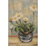 Ginette Rapp (1928-1998) - Paquerettes (A still life of wild daisies) Oil on canvas Signed lower