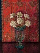 William Francis Vere Kebbell (1888-1963) - Still life with flowers in a glass vase, with a red and
