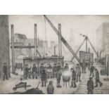 Laurence Stephen Lowry R.A. (British, 1887-1976) Dinner Time graphite on paper signed and dated 'L S