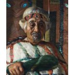 Harry Linley Richardson (1878-1947) A Maori Chieftainess oil on canvas signed 'H. LINLEY RICHARDSON'