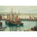 Frank Gascoigne Heath (British, 1873-1936) Newlyn Harbour oil on canvas signed 'F. G. HEATH' (