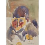 Sir M T [Toss] Woollaston (1910-98) Portrait of Michael watercolour signed 'Woollaston' (lower