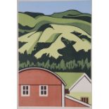 Robin White (b 1946) Red Barn, Lincoln silkscreen, limited edition 40/40 signed and dated 'ROBIN