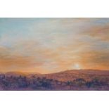 Peter Siddell (1935-2011) Auckland Sky Line at Dusk pastel on paper signed and dated 'P Siddell